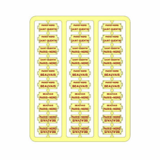 Plaques itinéraires voiture voyageur Nord lettre rouge-HO-1/87 REE XB-048