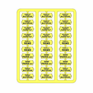 Plaques itinéraires voiture voyageur Est lettre bleu-HO-1/87 REE XB-053