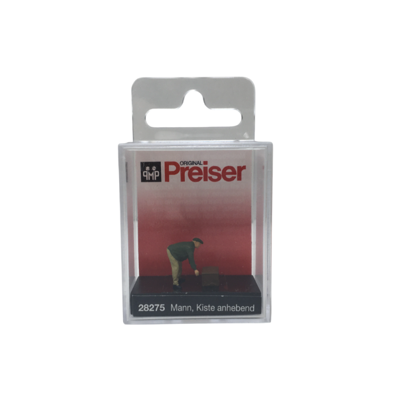 Homme soulevant une caisse - PREISER 28275 - HO 1/87