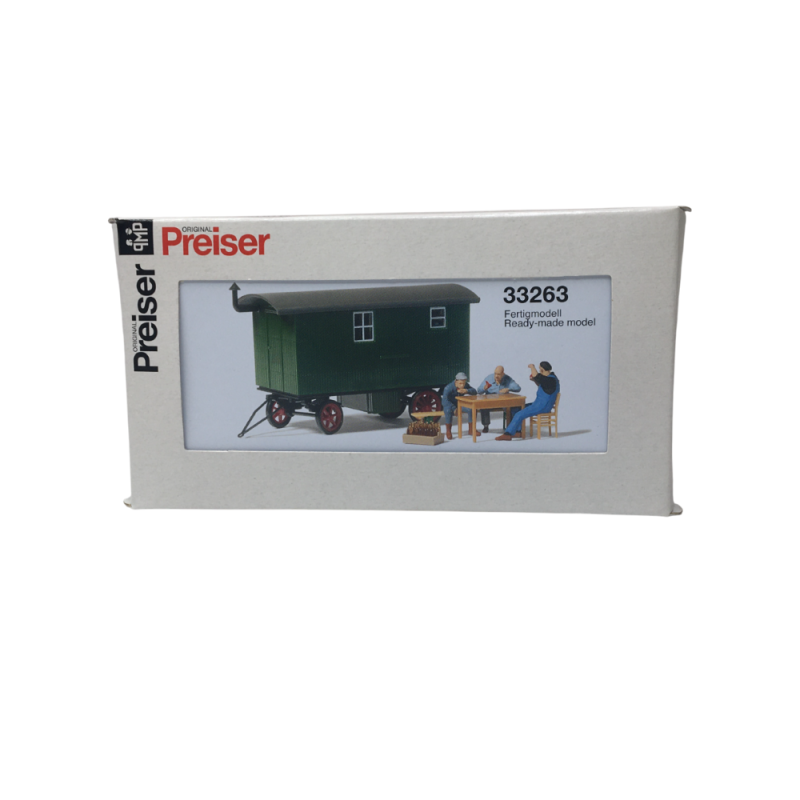 Remorque de chantier, ouvriers en pause - PREISER 33263 - HO 1/87