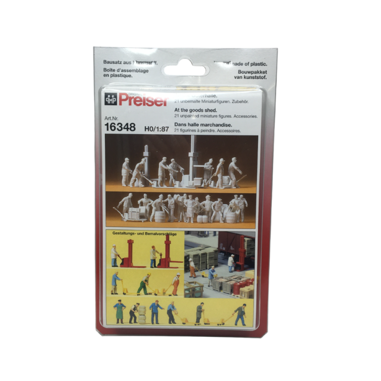 Équipe de fret, accessoires, non peintes - PREISER 16348 - HO 1/87