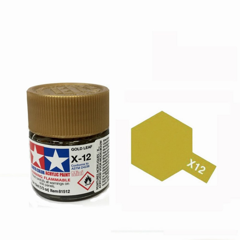 Or métallisé brillant pot de 10ml-TAMIYA X12 81512