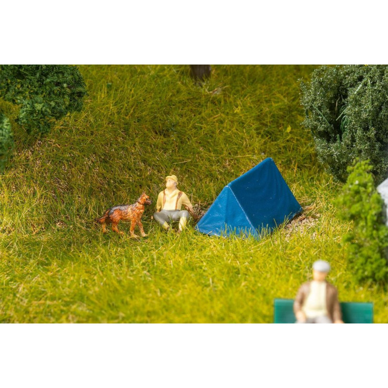 4 tentes, bleu - FALLER 180003 - HO 1/87