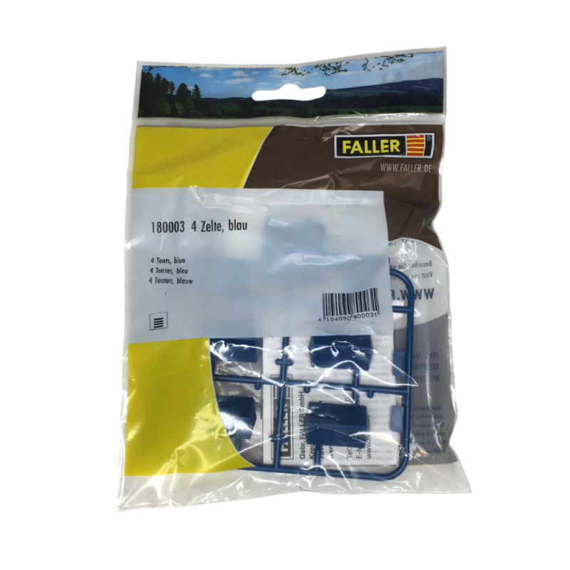 4 tentes, bleu - FALLER 180003 - HO 1/87