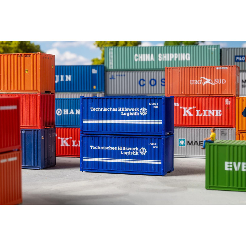 Conteneur THW, lot de 2 - FALLER 182005 - HO 1/87