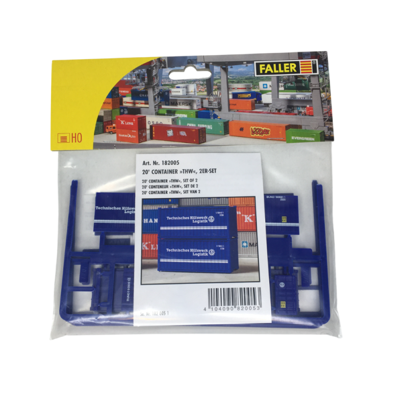 Conteneur THW, lot de 2 - FALLER 182005 - HO 1/87