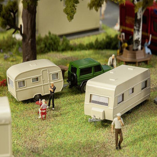 2 caravanes maquette à monter-HO-1/87-FALLER 140483