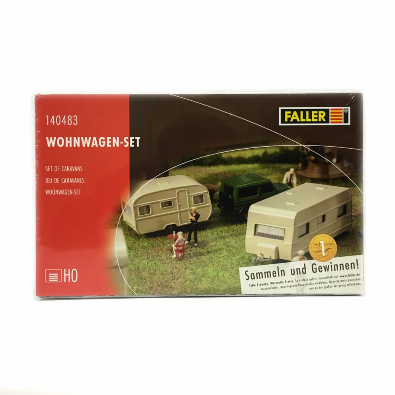 2 caravanes maquette à monter-HO-1/87-FALLER 140483