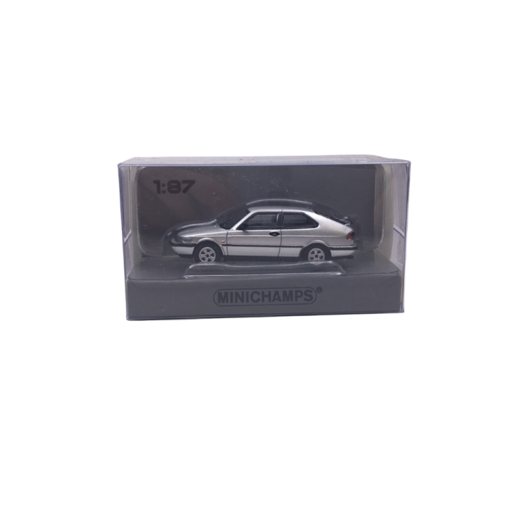 Saab 900, turbo 16S coupé, argent, 1995 - Minichamps 870170122 - 1/87