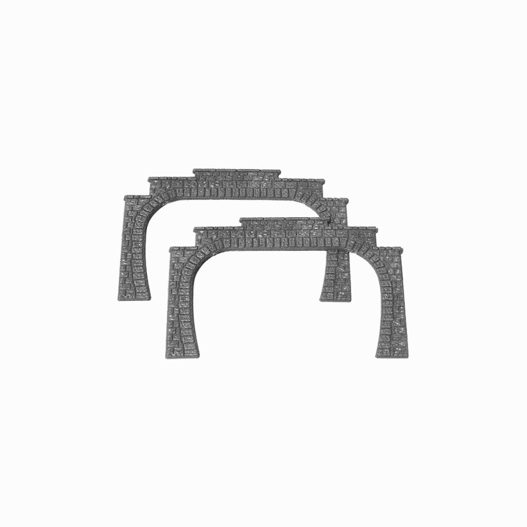2 portails de tunnel, double voie  - HEKI 3126 - HO