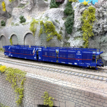 Wagon porte autos à 3 essieux, Laeks, "Mega Car Carrier", Transfesa / Hispanauto, Ep. VI - ELECTROTREN HE6085 - HO 1/87