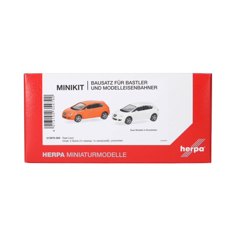MiniKit, Seat Leon, blanc/orange, 2 pièces - HERPA 013970-002 - HO 1/87
