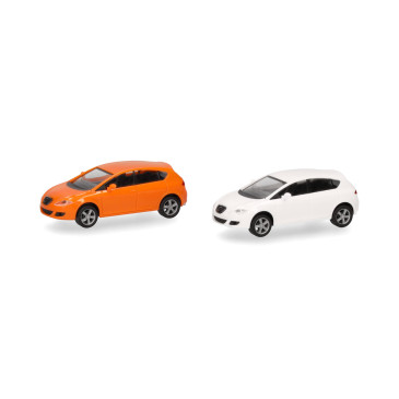 MiniKit, Seat Leon, blanc/orange, 2 pièces - HERPA 013970-002 - HO 1/87
