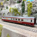 Voiture Gril Express, livrée rouge / gris métal, logo "GE" orange, SNCF,  Ep IV - LSMODELS 40154 - HO 1/87