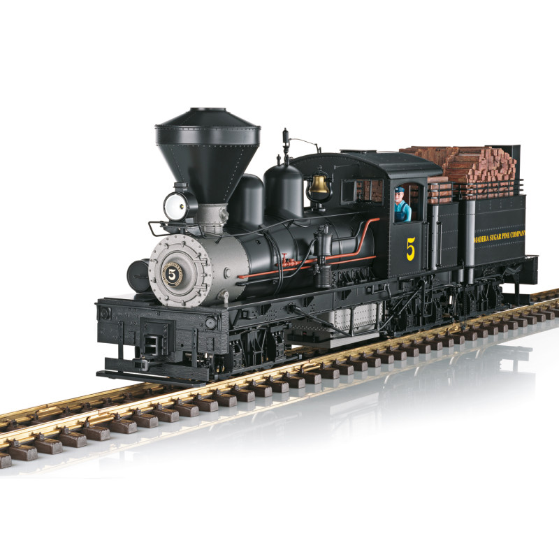 Locomotive à vapeur type SHAY, N°5, Madera Sugar Pine, USA, Ep II, digital son avec fumée - LGB 26703 - G 1/22.5