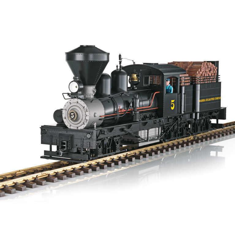 Locomotive à vapeur type SHAY, N°5, Madera Sugar Pine, USA, Ep II, digital son avec fumée - LGB 26703 - G 1/22.5