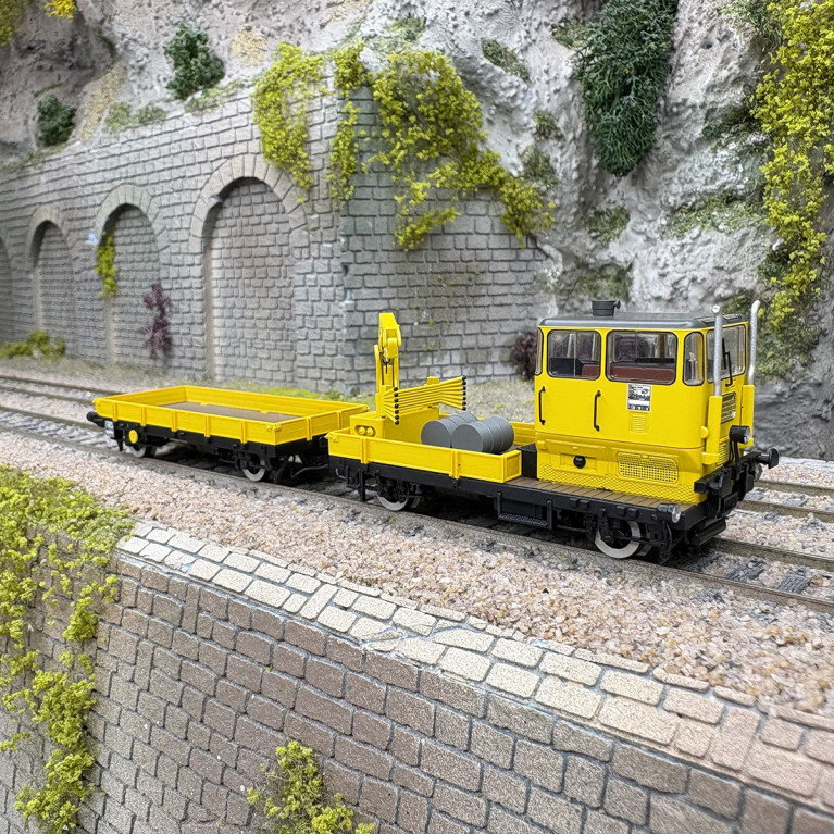 Draisine diesel de maintenance Klv 53 avec wagon, DB, Ep. IV - RIVAROSSI HR2912 - HO 1/87