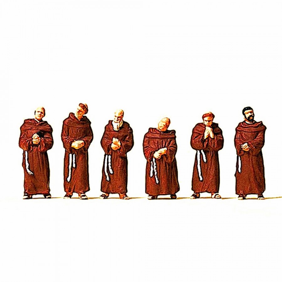 6 moines franciscains pour vos dioramas HO-1/87-PREISER 10198