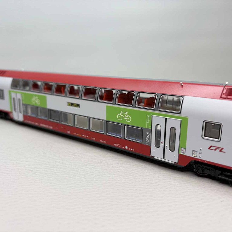 4 voitures à 2 niveaux de type DB / DAB, avec éclairage, CFL - ROCO 6210148