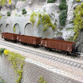2 wagons tombereaux EI, 2 essieux, DR, Ep IV - ROCO 77035 - HO 1/87