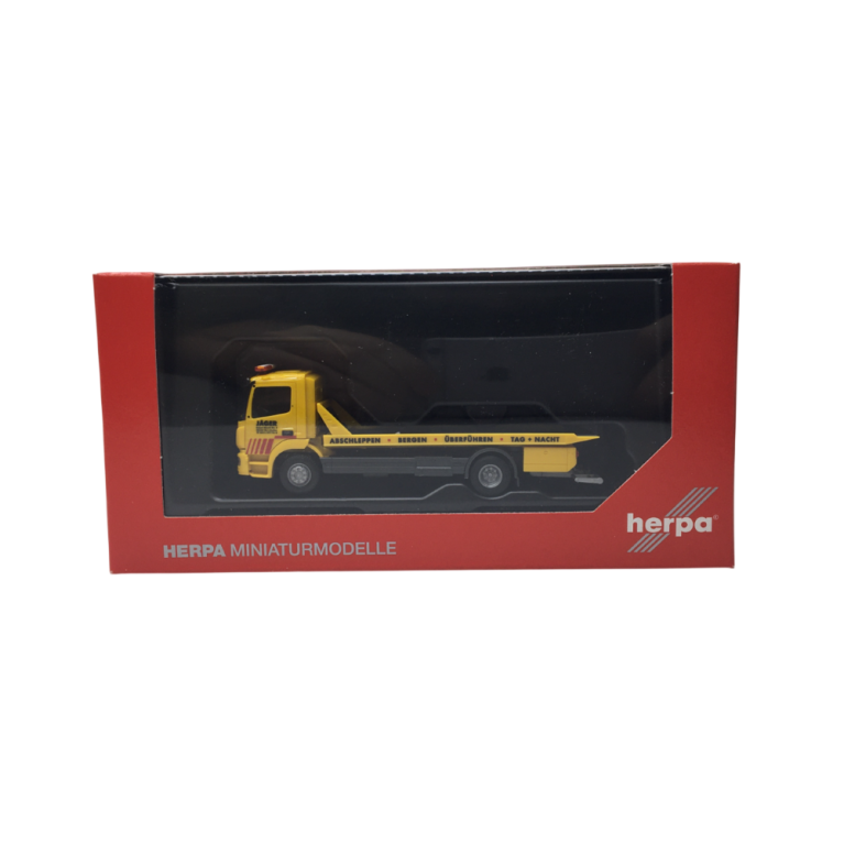 Dépanneuse à plateau, Mercedes-benz Atego 13, Jäger - HERPA 319843 - HO 1/87