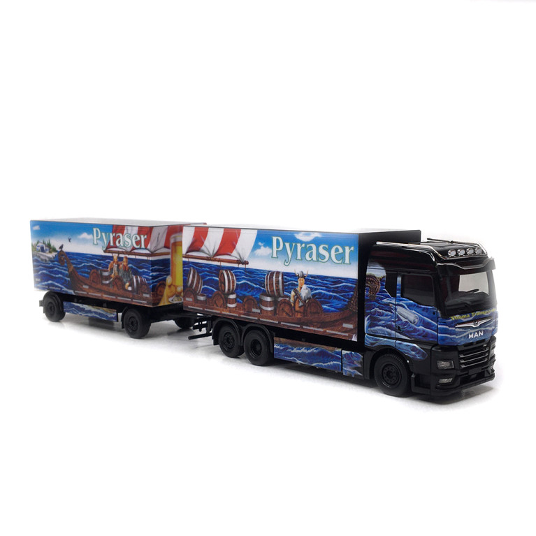 Camion-remorque à caisse de boissons, MAN TGX GM, Pyraser III / Rudi Thoma - HERPA 122337 - HO 1/87