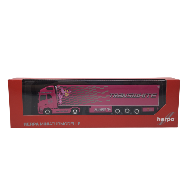 Camion semi-remorque, frigorifique, Volvo FH GL XL, 2020, Transwhite Portugal - HERPA 319836 - HO 1/87