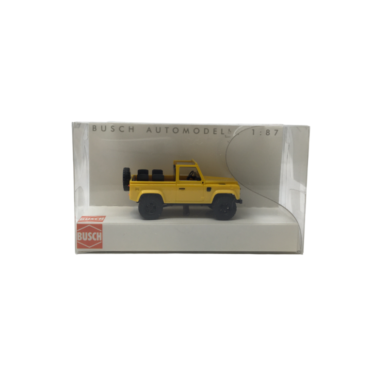 Land rover Defender 90, cabriolet ouvert, jaune - BUSCH 54392 - HO 1/87