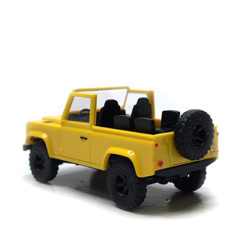 Land rover Defender 90, cabriolet ouvert, jaune - BUSCH 54392 - HO 1/87