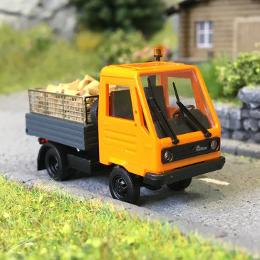 Multicar M26, avec carrosserie et rondins - BUSCH 42238- HO 1/87