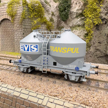 copy of Wagon cimentier 2 essieux, décoration "EVS / Transpul", SNCF, Ep. IV - R37 43115 - HO 1/87
