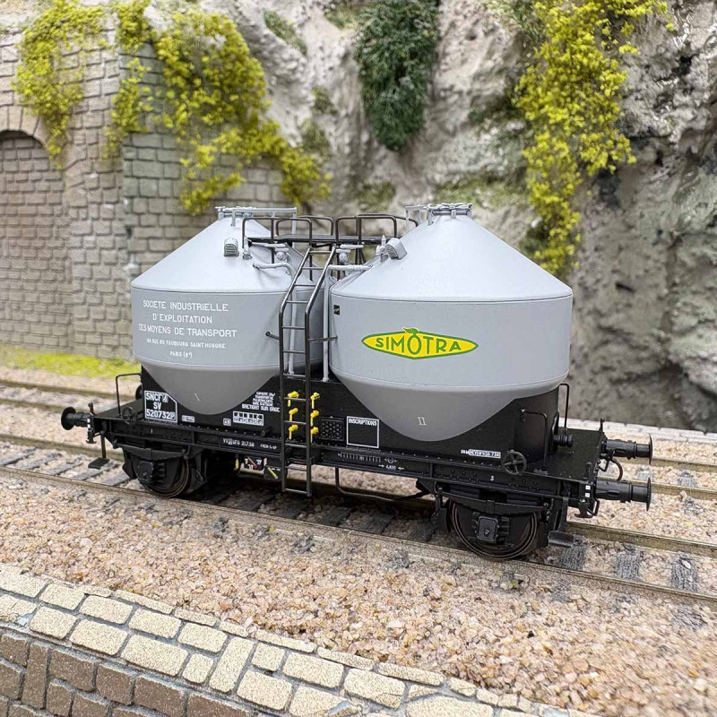 Wagon cimentier 2 essieux, décoration "Simotra", SNCF, Ep. III - R37 43123 - HO 1/87