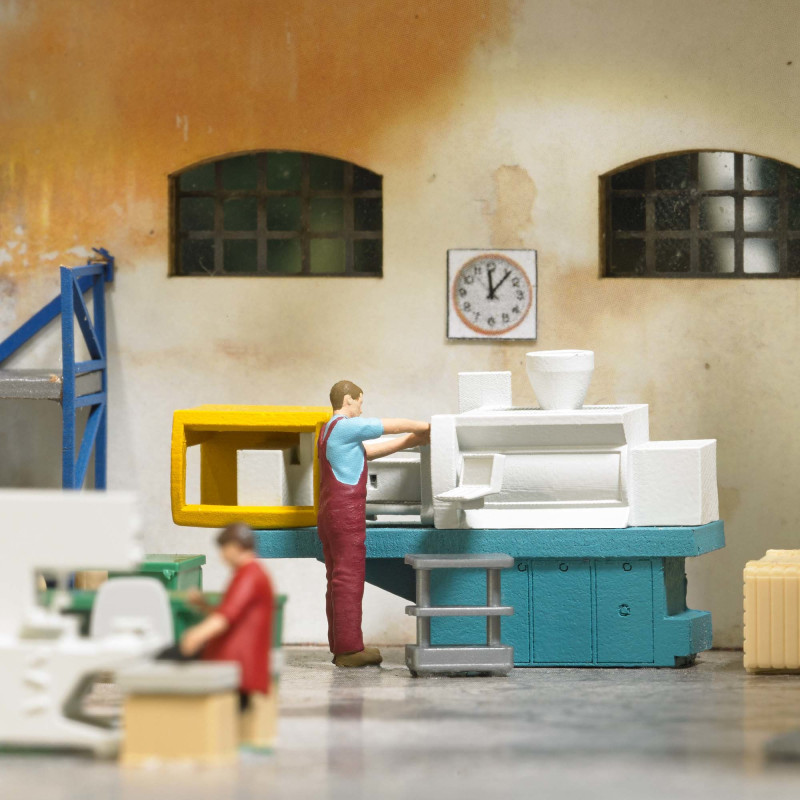 Coffret d'actions : Machine de moulage par injection - BUSCH 79903 - HO 1/87