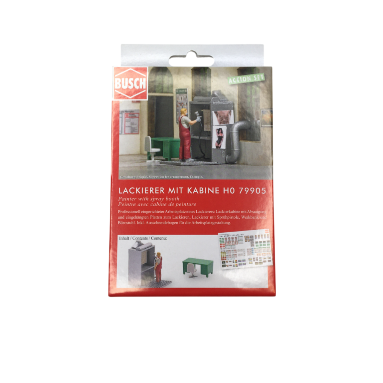 Coffret d'actions, Peintre avec cabine - BUSCH 79905 - HO 1/87