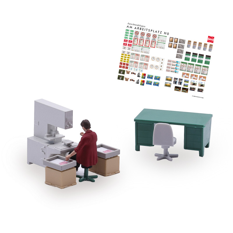 Coffret d'actions, Machine de tampographie - BUSCH 79906 - HO 1/87