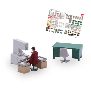 Coffret d'actions, Machine de tampographie - BUSCH 79906 - HO 1/87