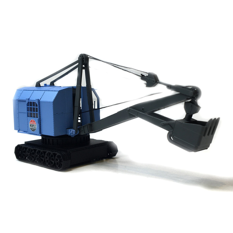 Excavatrice, Bondy, chenille bleue, Motopelle - Ree Modeles CB156 - HO 1/87