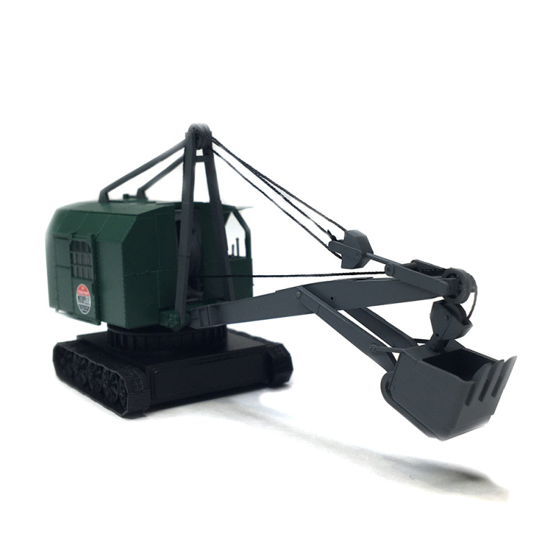 Excavatrice, Bondy, chenille verte, Motopelle - Ree Modeles CB157 - HO 1/87