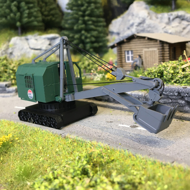 Excavatrice, Bondy, chenille verte, Motopelle - Ree Modeles CB157 - HO 1/87