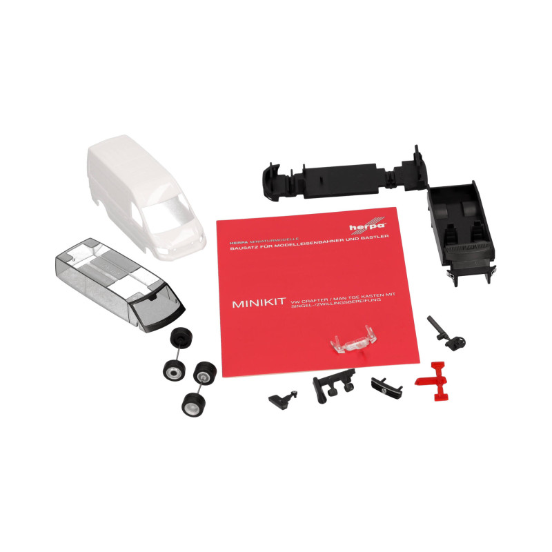 MiniKit: Volkswagen Crafet, box high roof, twin drive, blanc - Herpa 014038 - HO 1/87