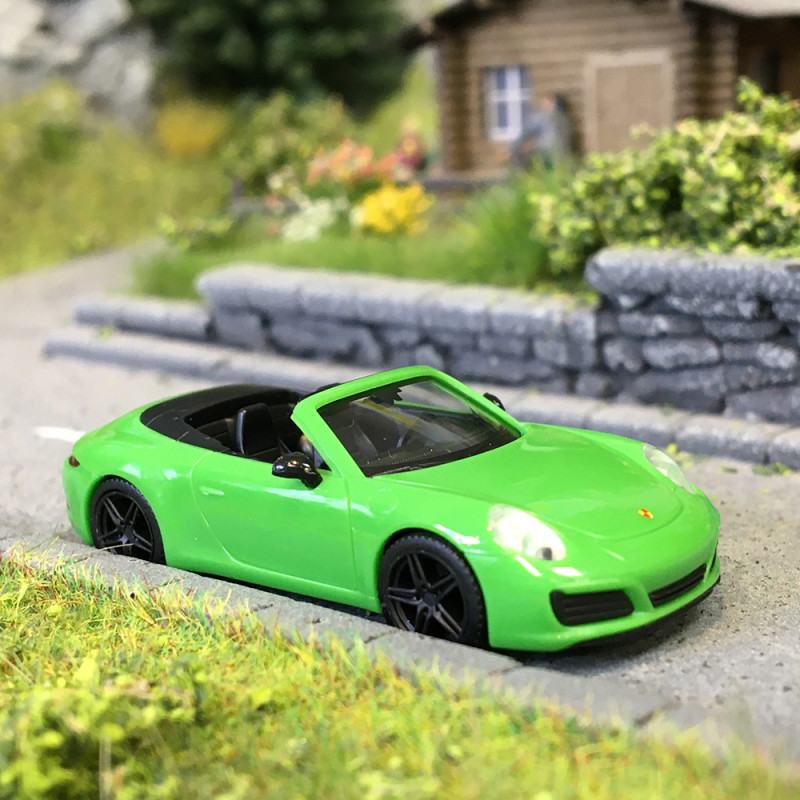 Porsche 911, (991), Carrera 2 cabrio, vert - HERPA 420365 - HO 1/87