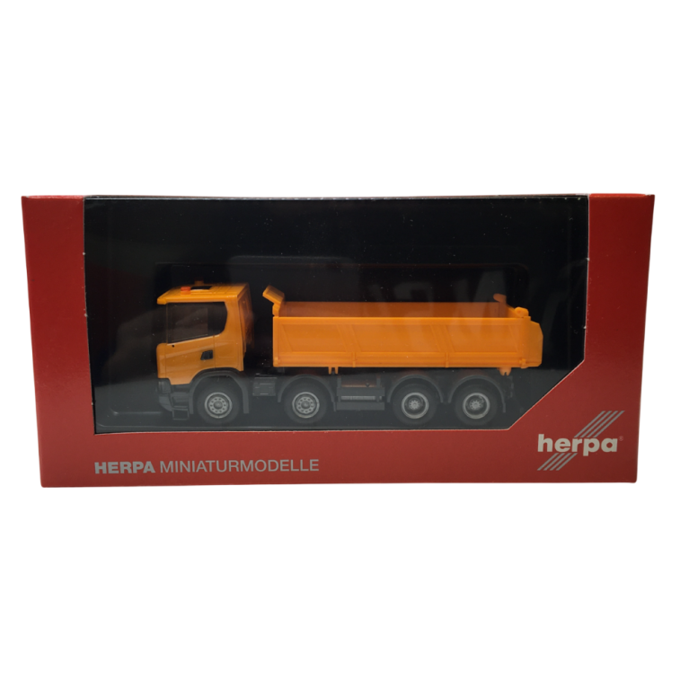 Camion benne, Scania XT17, orange - HERPA 316996 - HO 1/87