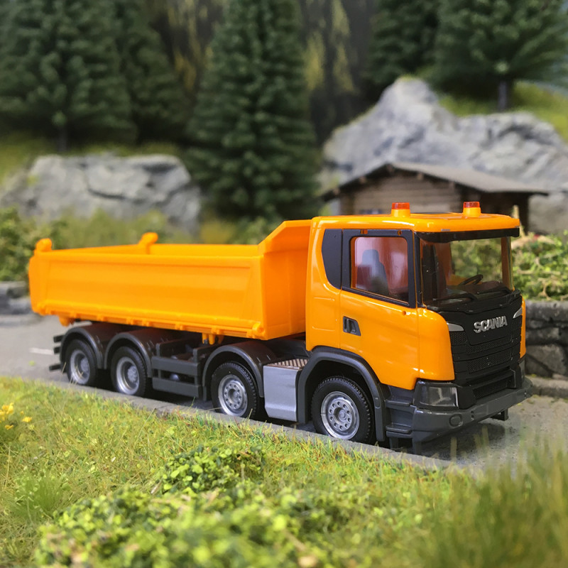 Camion benne, Scania XT17, orange - HERPA 316996 - HO 1/87