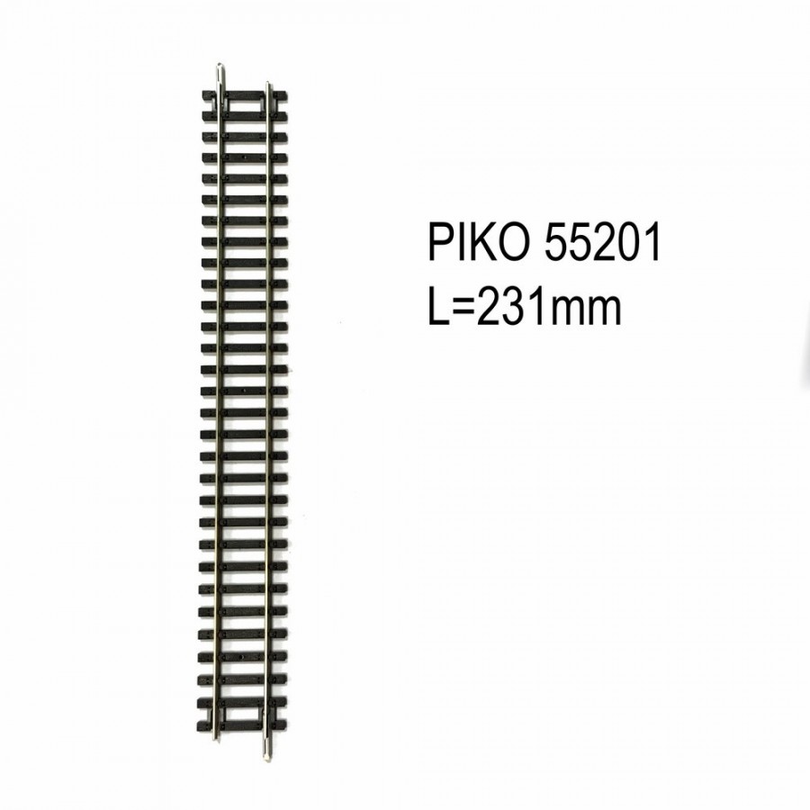 Rail droite 231mm G231 code 100 -HO-1/87-PIKO 55201