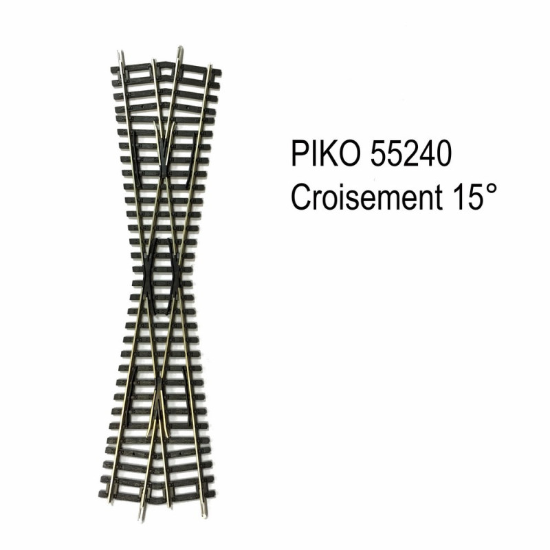 Rail croisement 15 degrés 239mm K15 code 100 -HO-1/87-PIKO 55240