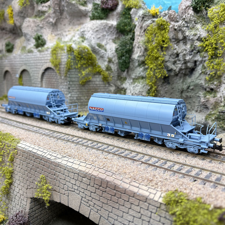 2 wagons trémies à bogies type Taoos, NACCO, Ep. VI - JOUEF HJ6230 - HO 1/87