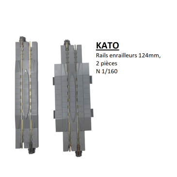 2 rails enrailleurs 124 mm, 4 7/8 - KATO 20-026 - N 1/160