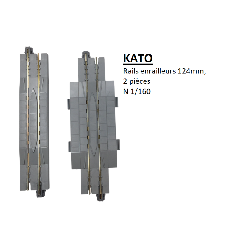 2 rails enrailleurs 124 mm, 4 7/8 - KATO 20-026 - N 1/160