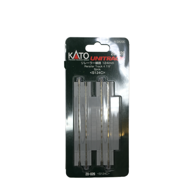 2 rails enrailleurs 124 mm, 4 7/8 - KATO 20-026 - N 1/160