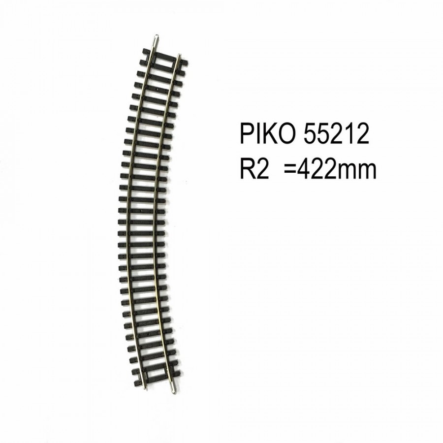 Rail courbe R2 422mm 30 degrés code 100 -HO-1/87-PIKO 55212